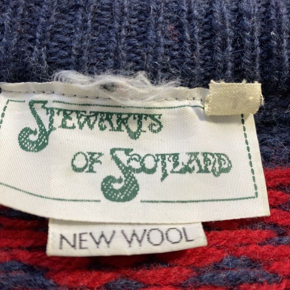 Stewart Scotland Mens Sweater Large Pure New Wool Long Sleeve Crew Neck - Picture 5 of 8